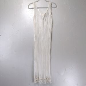 Vintage Classique Sheer White Sleeveless Dress Women's Medium